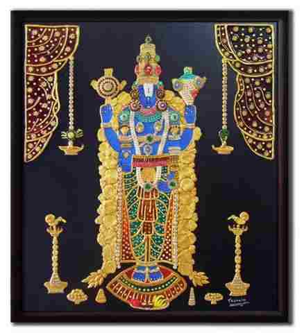 Beautiful Balaji Meenakari Paintings By Kavyshilp Handmade With Fibre Box Frame Size 45 X...